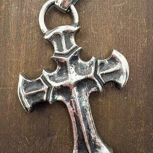 Gaboratory Dark Oxidized Heavy Solid 925 St Silver Cross Early Piece Huge BWL